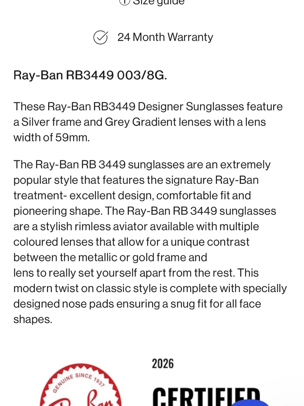 Ray-Ban Aviator Sunglasses with Case